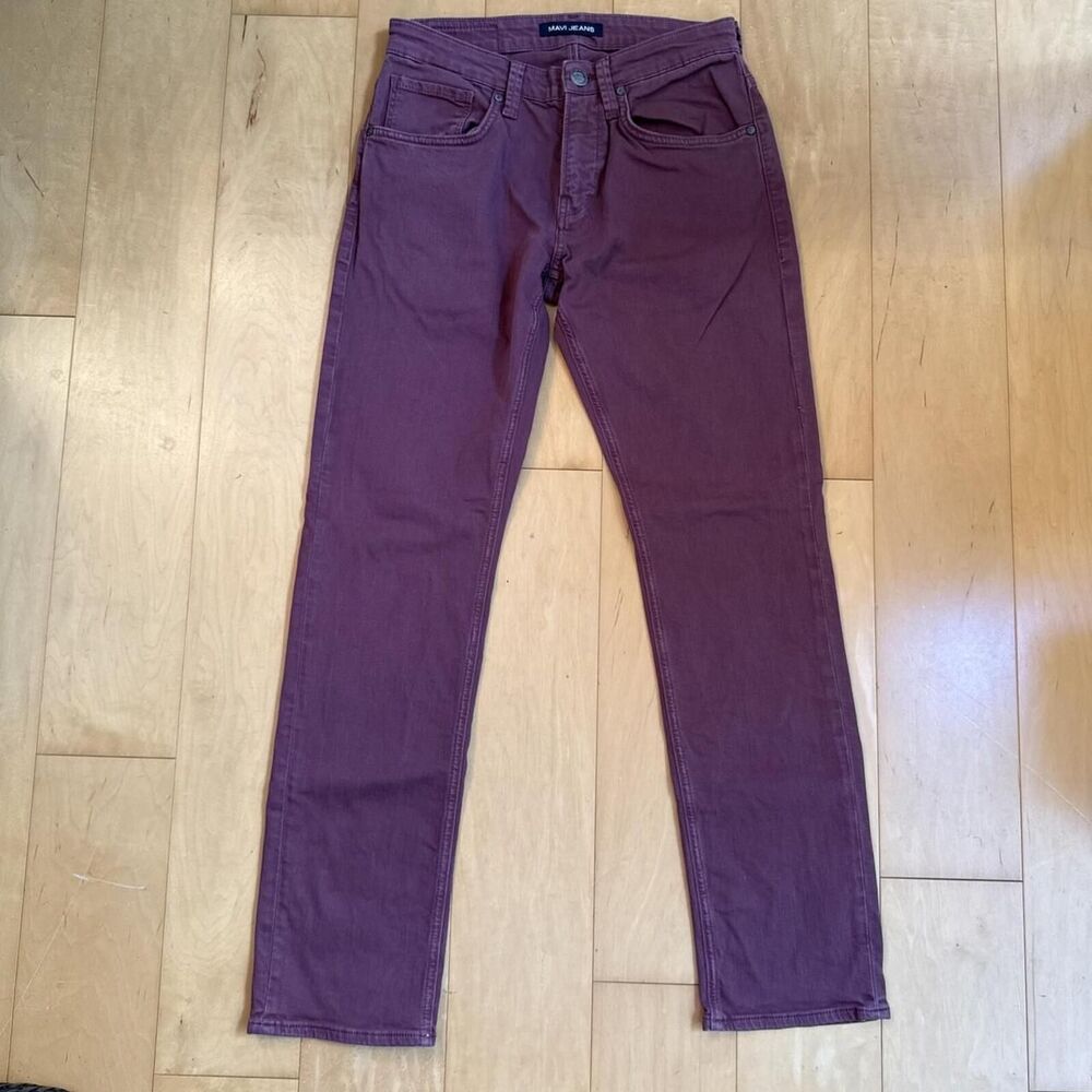 Mavi Men’s Maroon Straight Like Jeans Size 30/ 32 Marcus Stretch, Cotton Comfort